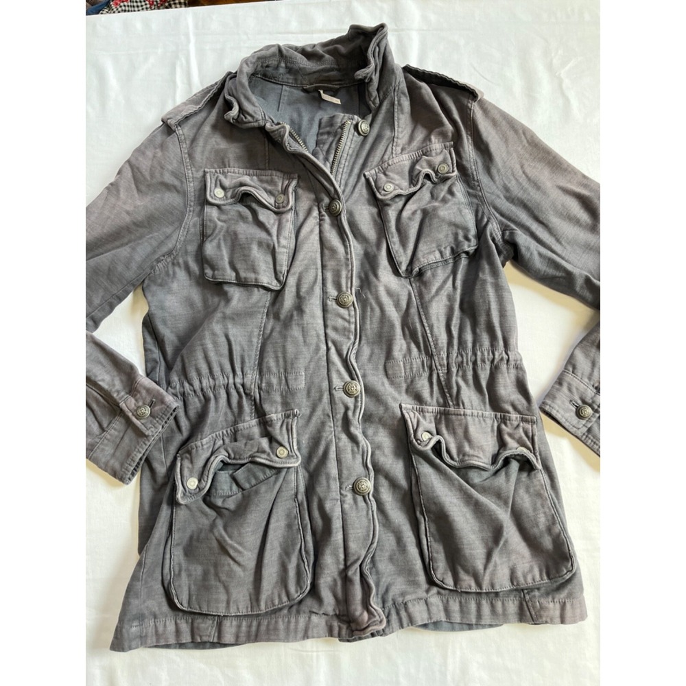 Free People Jacket Womens med Not Your Brothers Military Surplus Distressed Gray